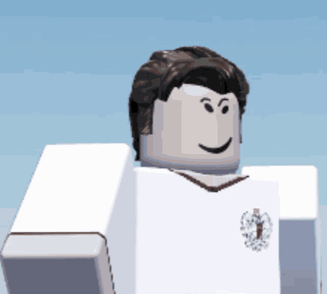 a cartoon character with brown hair and a white shirt