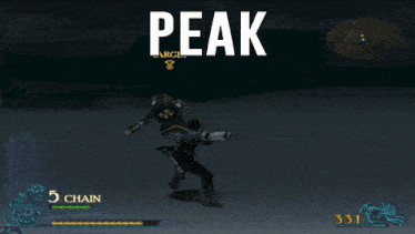 a screenshot of a video game that says peak on it