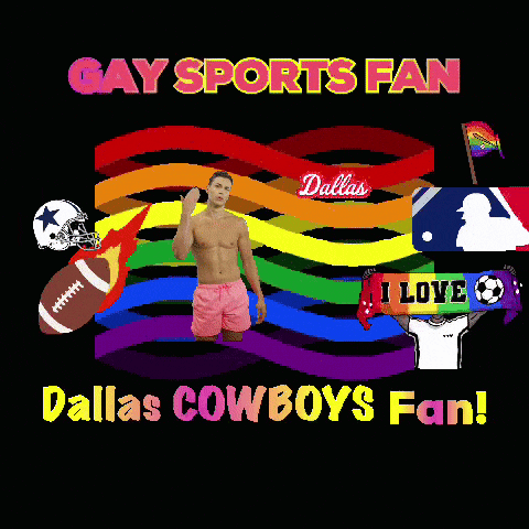 a poster for gay sports fans with dallas cowboys fans