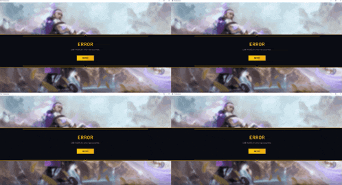 several screenshots of a computer screen with error messages on them