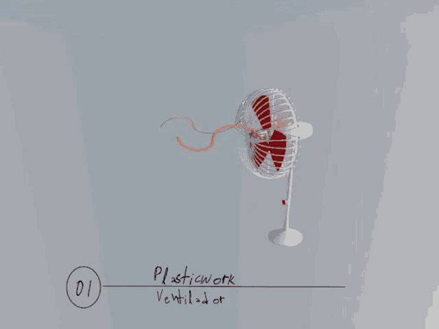 a drawing of a fan with the words plasticwork ventilador on the bottom