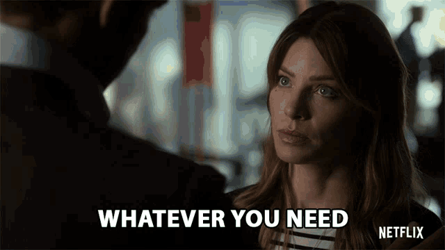 a netflix ad shows a woman talking to a man