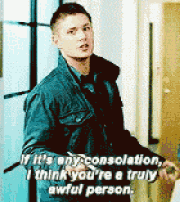 a man in a denim jacket says if it 's any consolation