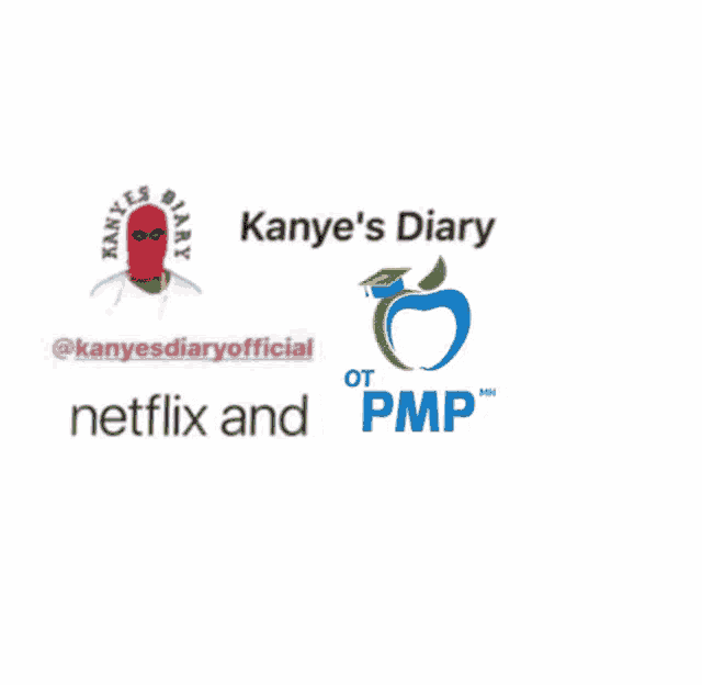 kanye 's diary netflix and ot pmp logos are displayed on a white background