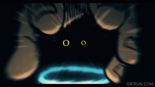 a gif from gifrun.com shows a person 's hands holding a blue circle with the word room written on it