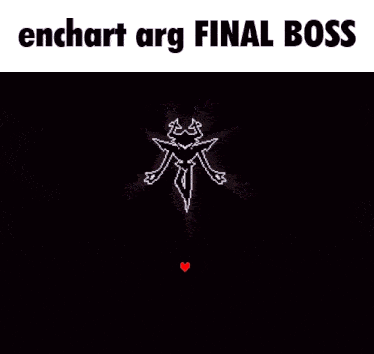 a screenshot of a video game with the words enchart arg final boss at the top