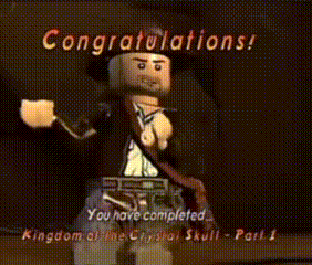 a congratulations message is displayed on a video game screen