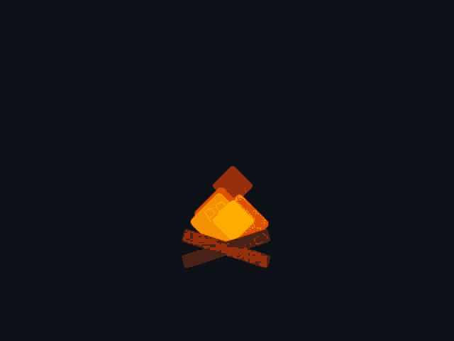 a cartoon illustration of a campfire with the letters apd on the bottom