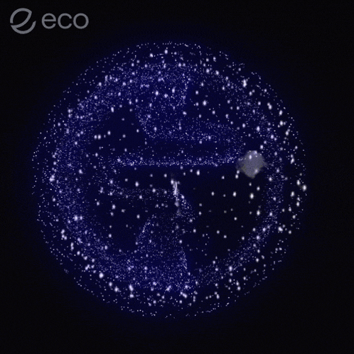 a blue background with the word eco at the top