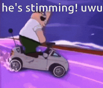 a cartoon of peter griffin driving a white car