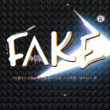 fake original from our voice written in white on a black background