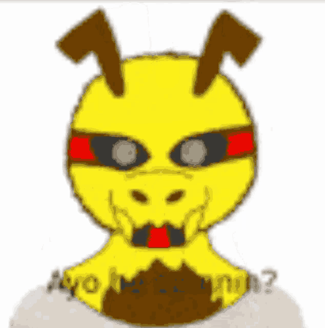 a drawing of a bee with a skull on it