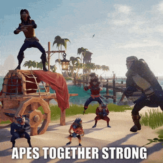 Sea Of Thieves Apes Together Strong GIF - Sea Of Thieves Apes Together Strong Phuzzybond GIFs