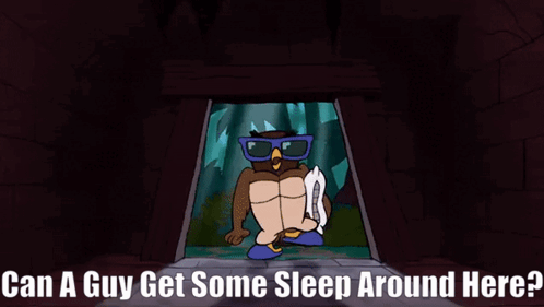 Brandy And Mr Whiskers Owl GIF - Brandy And Mr Whiskers Owl Can A Guy Get Some Sleep Around Here GIFs