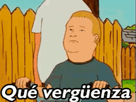 a cartoon of a man with the word verguenza on his shirt
