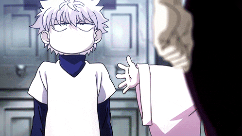 a cartoon character with a white shirt and blue turtleneck is making a funny face