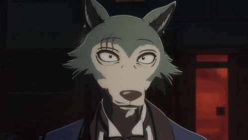 a cartoon drawing of a wolf wearing a suit and bow tie