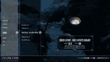 a screenshot of a video game shows a person holding a sword in the snow