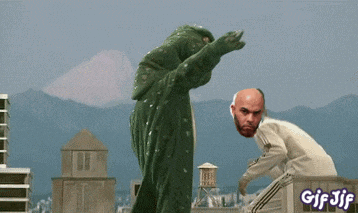 a gif of a man being attacked by a monster with the words gif jjf on the bottom