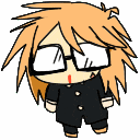 a cartoon drawing of a boy wearing glasses and a suit