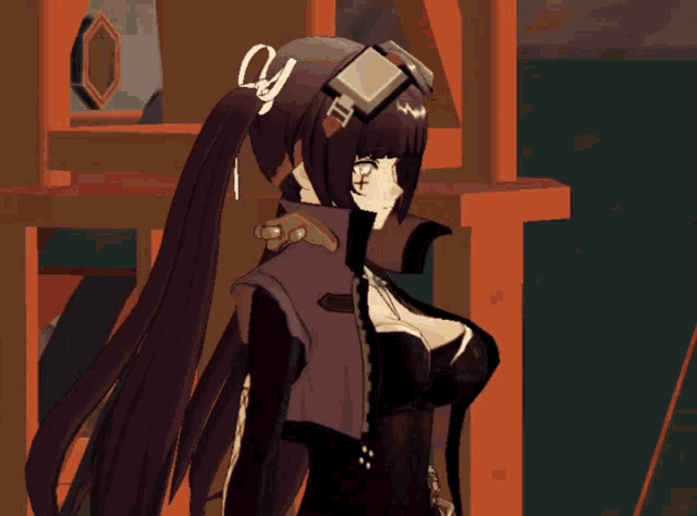 a cartoon character with a ponytail and goggles has the letter cy on her head