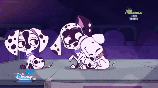 a cartoon of dalmatian dogs with a disney logo on the bottom