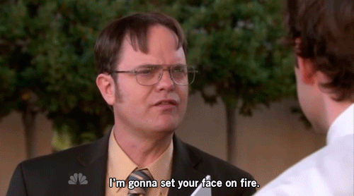 Angry! GIF - Dwight Schrute The Office Set Your Face On Fire GIFs