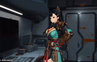 a video game character with chinese writing on the bottom right corner