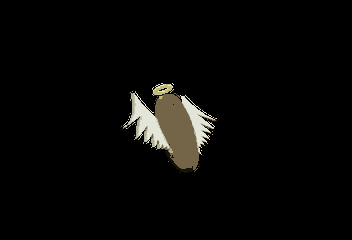 a cartoon hot dog with wings and a halo