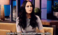 You Are, Undoubtedly, Immune To Caffeine. GIF - Jennifer Lawrence Red Bulls Coffee GIFs