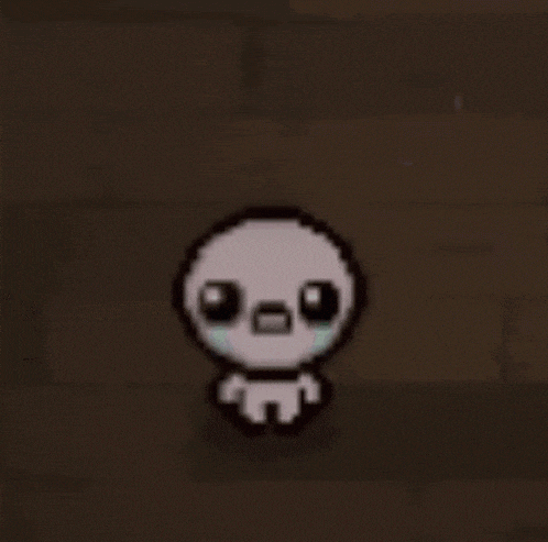 a cartoon character is standing on a wooden floor with his arms outstretched .