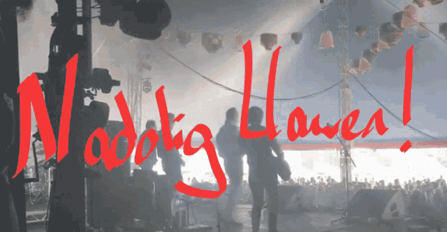 a blurred image of a band on stage with the words making waves in red letters