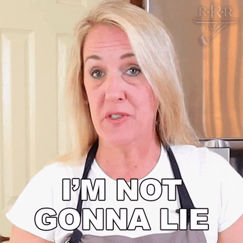 a woman says i 'm not gonna lie in a kitchen