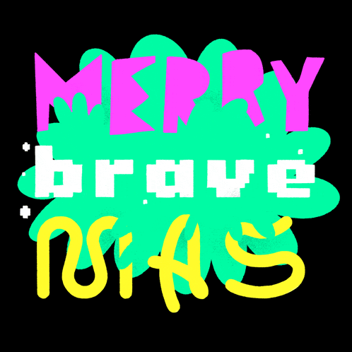 a sign that says merry brave ninjas on it