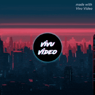 a logo for a company called vivu video with a city in the background