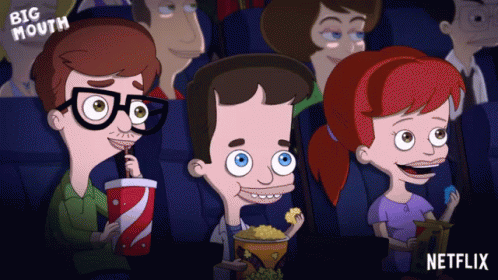 Fine Entertainment GIF - Big Mouth Watching A Movie Eating Popcorn GIFs