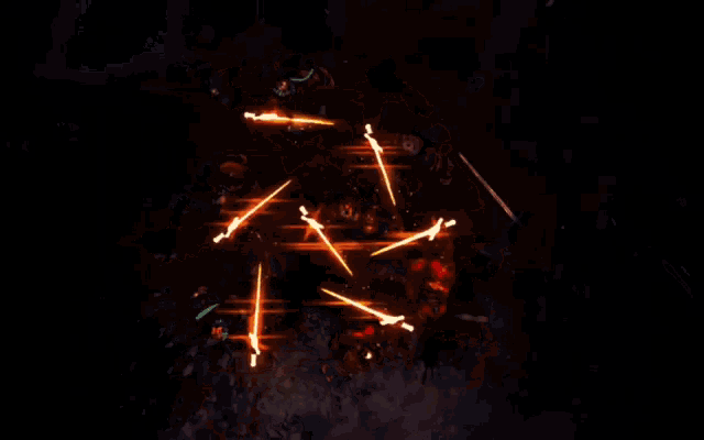 a painting of a christmas tree with a lot of lights coming out of it .
