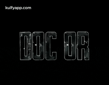 the word doctor is on a black background with a sword