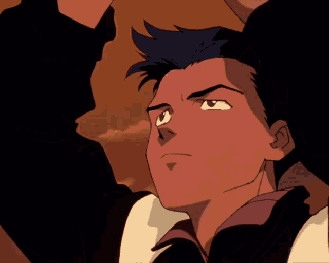 a close up of a cartoon character 's face