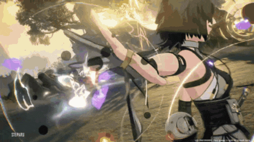 a screenshot of a video game shows a woman holding a gun
