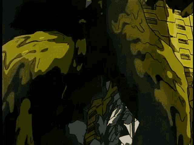 a cartoon drawing of a monster with a yellow and black colored body