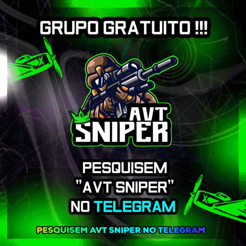 an advertisement for avt sniper no telegram has a green background