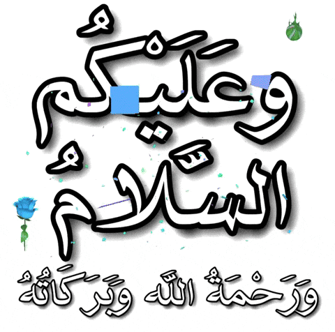 arabic writing with a red rose and a blue rose