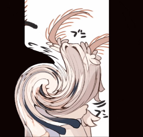a drawing of a person 's head with a swirl of hair and a black background