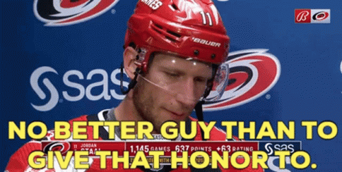 Jordan Staal No Better Guy Than To Give That Honor To GIF - Jordan Staal No Better Guy Than To Give That Honor To Carolina Hurricanes GIFs
