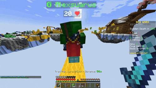 a screenshot of a game called bed wars with a player named g flexsuarts