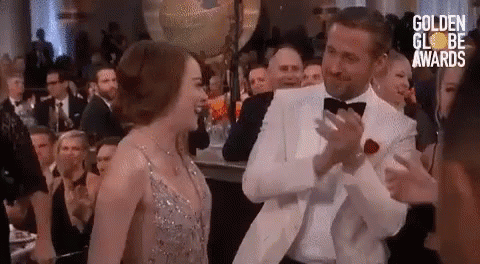 Emma Stone Ryan Gosling GIF - Emma Stone Ryan Gosling Golden Globes GIFs