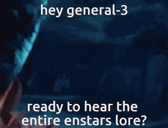 a picture of a girl with the words hey general- 3 ready to hear the entire enstars tore