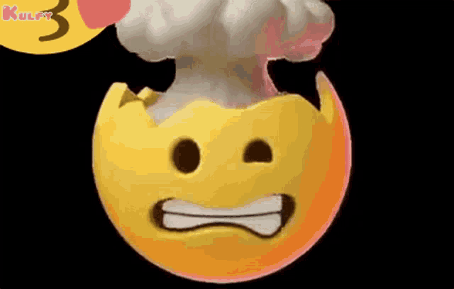 a yellow smiley face with smoke coming out of it 's mouth .
