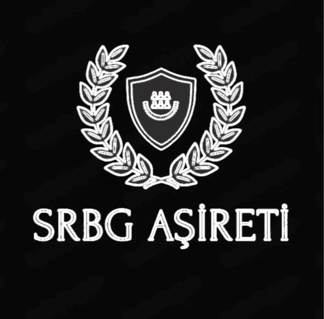 a logo for srbg asireti with a laurel wreath around a shield